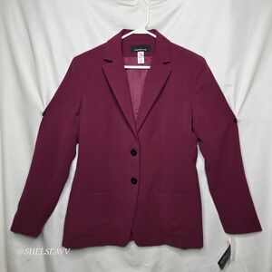Jones New York Purple Blazer Jacket Suit Women's Size 8